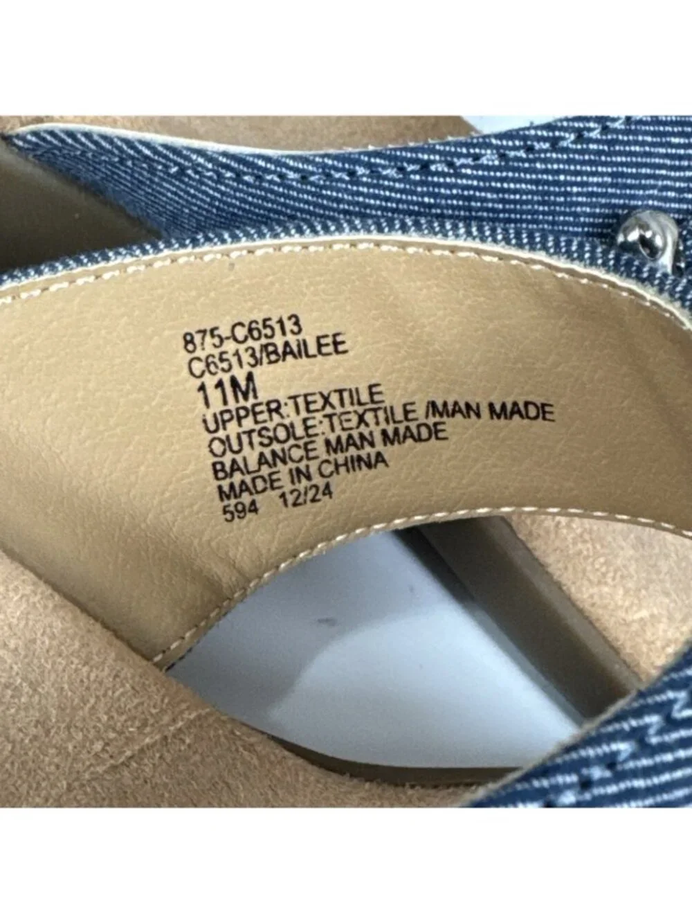Cliffs Blue Jean Southwest Flip Flop Sandals Bailee Women's 11M silver details